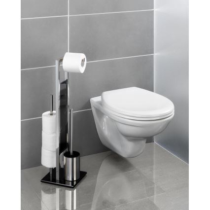 WENKO 22983100 - WC-Bürste RIVALTA 18x70 cm Edelstahl/silber/schwarz