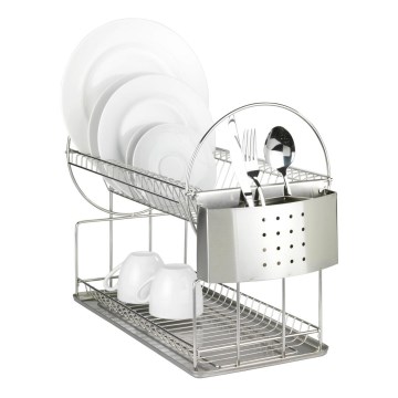 WENKO 2329100 - Geschirrabtropfer DUO 21x33 cm Edelstahl/silber