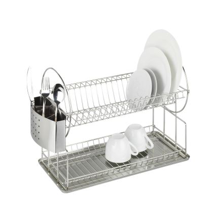 WENKO 2329100 - Geschirrabtropfer DUO 21x33 cm Edelstahl/silber