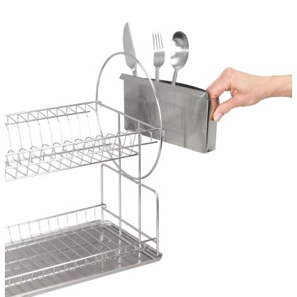 WENKO 2329100 - Geschirrabtropfer DUO 21x33 cm Edelstahl/silber