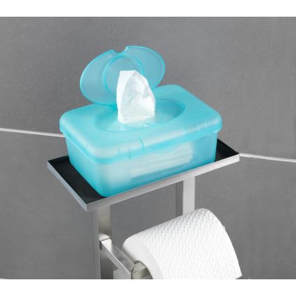 WENKO 23364100 - WC-Bürste DEBAR 21x70,5 cm Edelstahl/satin/weiß