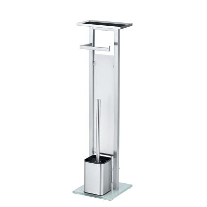 WENKO 23364100 - WC-Bürste DEBAR 21x70,5 cm Edelstahl/satin/weiß