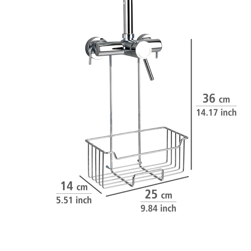 WENKO 23499100 - Duschablage MILO 25x36 cm Edelstahl/silber/klar