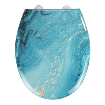 WENKO 23571100-WC WC-Sitz 300/350 kg, 44,5 x 37 cm, mehrfarbig/silber