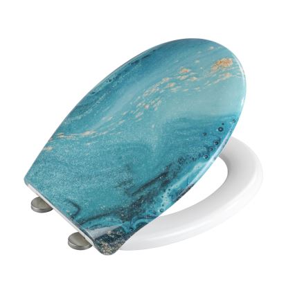 WENKO 23571100-WC WC-Sitz 300/350 kg, 44,5 x 37 cm, mehrfarbig/silber