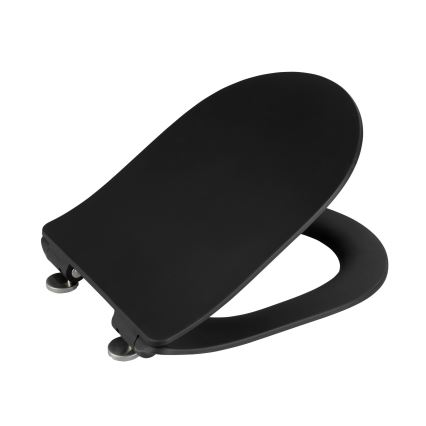 WENKO 23827100-WC WC-Sitz SEDILO 45,2x36,2 cm schwarz/silber