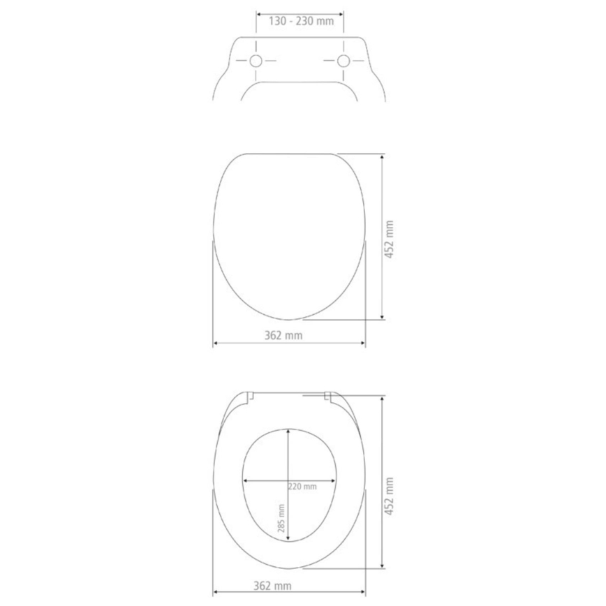 WENKO 23828100-WC WC-Sitz SEDILO 45,2x36,2 cm grau/silber