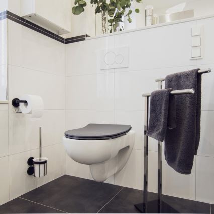 WENKO 23828100-WC WC-Sitz SEDILO 45,2x36,2 cm grau/silber