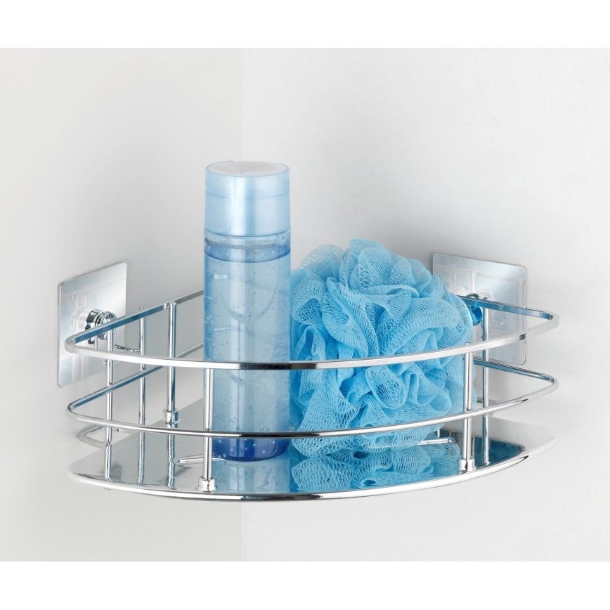 WENKO 23856800-Ablage TURBO-LOC QUADRO ED. 27,5 x 19,3 cm Edelstahl/Glanzchrom