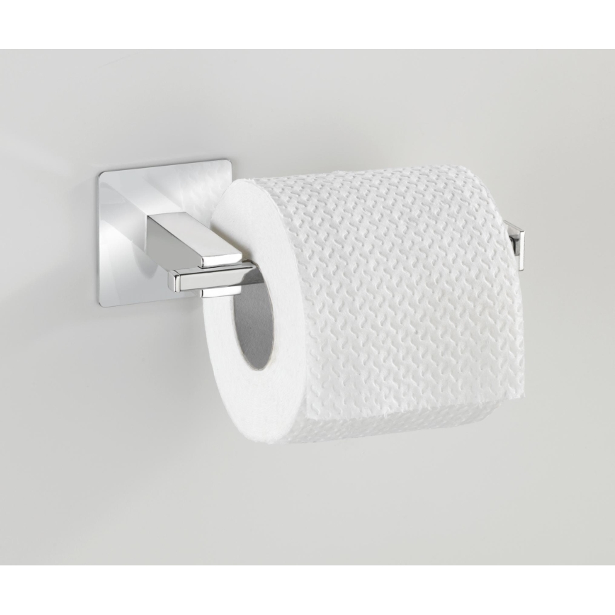 WENKO 23859800 - Toilettenpapierhalter TURBO-LOC QUADRO ED 16,5x6,5 cm Edelstahl