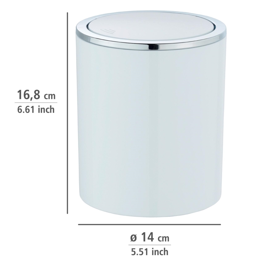 WENKO 23930100 - Korb INCA 14 x 16,8 cm weiß/glänzender Chrom