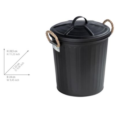 WENKO 24022100 - Korb GARA 24 x 28,5 cm schwarz
