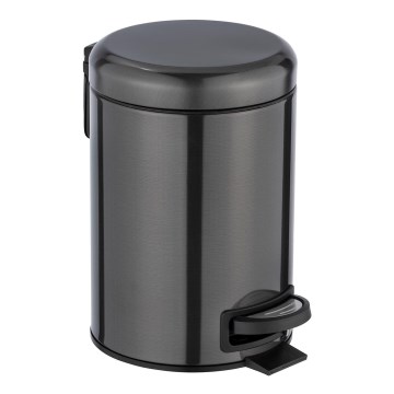 WENKO 24035100 - Abfalleimer LEMAN 17 x 25 cm Edelstahl/schwarz