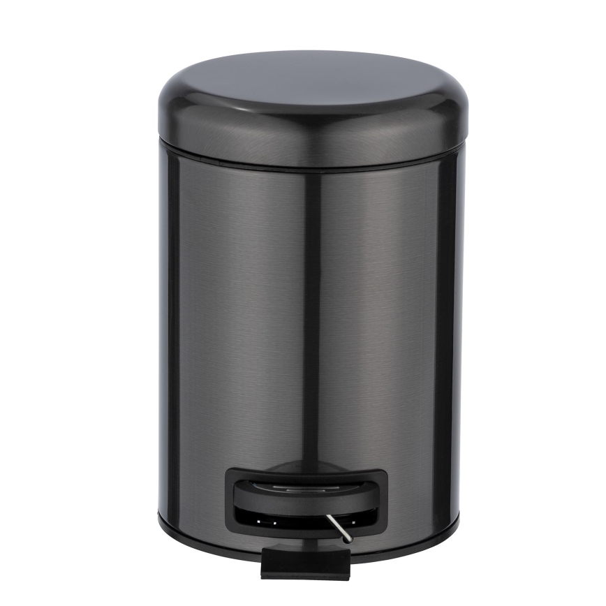 WENKO 24035100 - Abfalleimer LEMAN 17 x 25 cm Edelstahl/schwarz