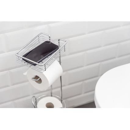 WENKO 24074800 - Toilettenpapierhalter 16x59 cm, Hochglanz-Chrom