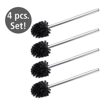 WENKO 24089800 - WC-Bürste 8x35 cm Edelstahl/silber/schwarz