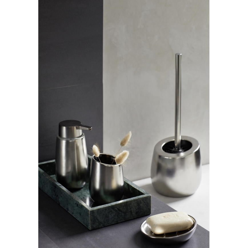 WENKO 24140100 - WC-Bürste BADI 13,5x38 cm silber