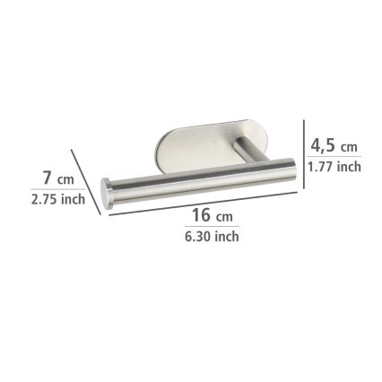 WENKO 24166100 - WC-Papierhalter TURBO-LOC OREA MATT 16x7 cm Edelstahl/silber