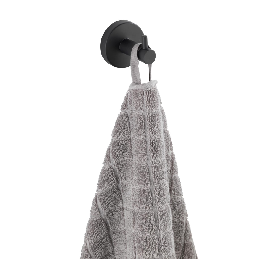 WENKO 24232100-Haken BOSIO BLACK 5,5 x 5,5 cm Edelstahl/silberfarben