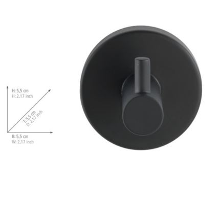 WENKO 24232100-Haken BOSIO BLACK 5,5 x 5,5 cm Edelstahl/silberfarben
