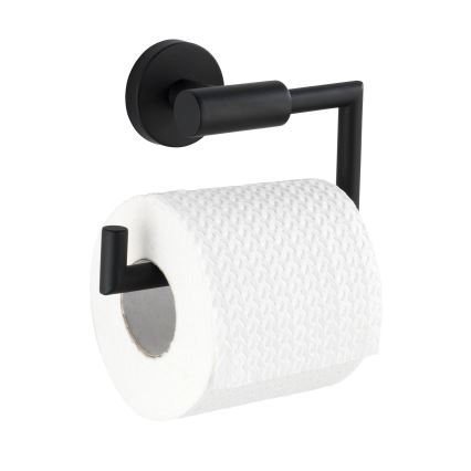 WENKO 24240100-WC-Papierhalter BOSIO BLACK 15x10,5 cm Edelstahl/silber