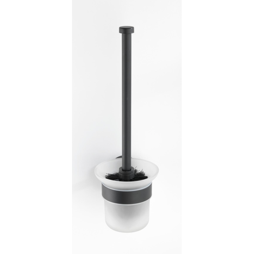 WENKO 24243100-WC WC-Bürste BOSIO BLACK 10x35 cm Edelstahl/silber/satin