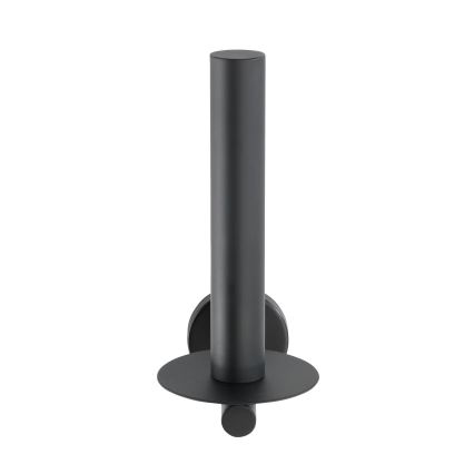 WENKO 24262100 - WC-Papierhalter BOSIO BLACK 8 x 18 cm Edelstahl/Silber