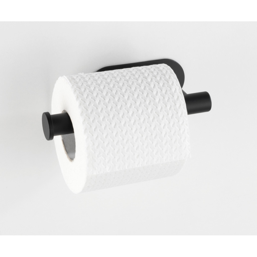 WENKO 24287100-Toilettenpapierhalter TURBO-LOC OREA BLACK 16x7 cm Edelstahl/schwarz