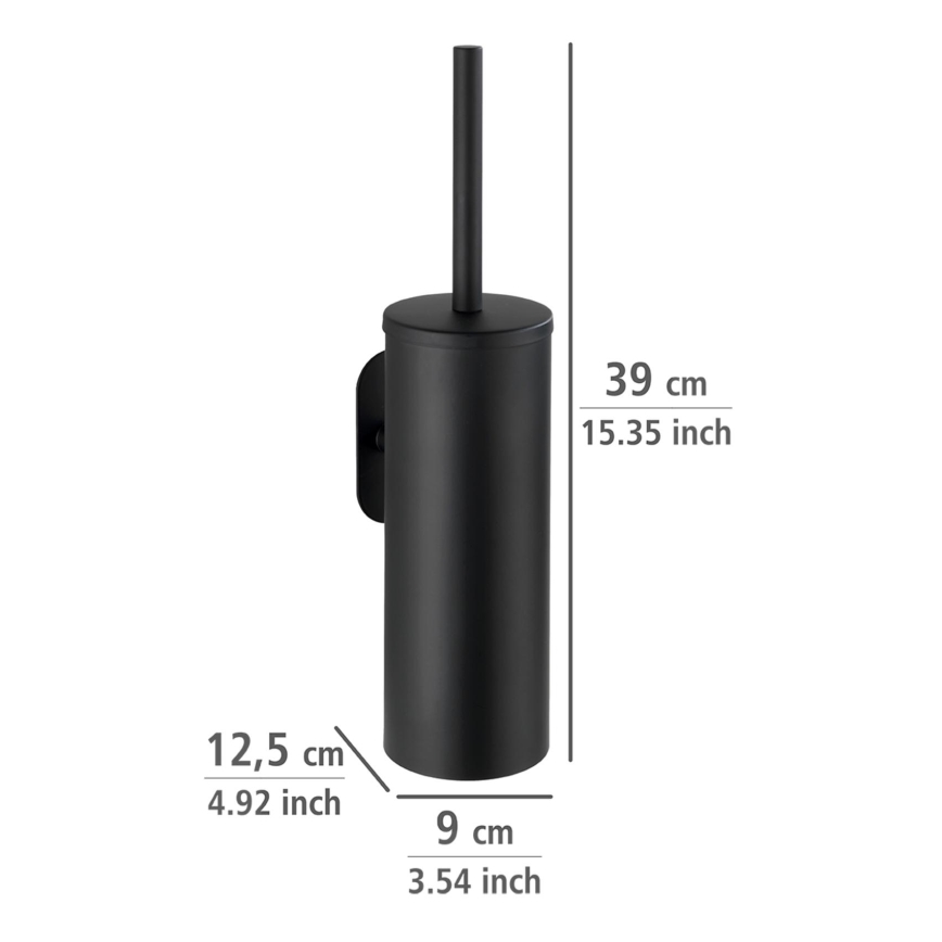 WENKO 24289100-WC WC-Bürste TURBO-LOC OREA BLACK 9 x 39,5 cm Edelstahl/schwarz