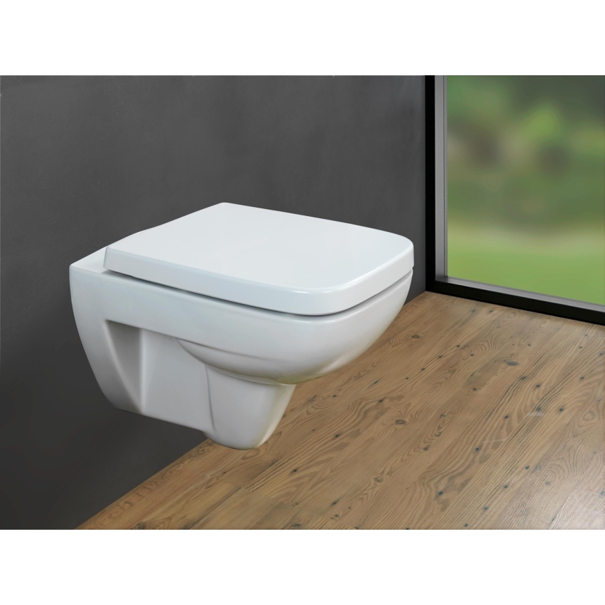 WENKO 24334100-WC-Sitz EXCLUSIVE 46,5x37 cm weiß/silber