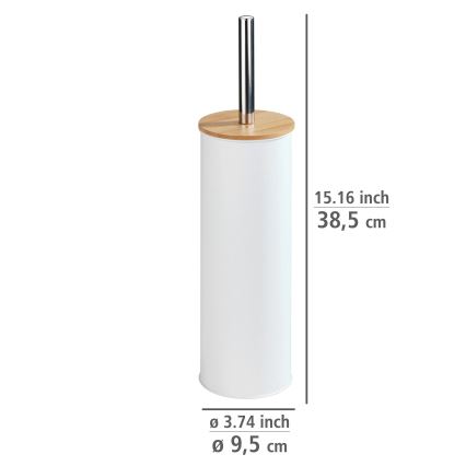 WENKO 24393100 - WC-Bürste TORTONA, 9,5 x 38,5 cm, weiß/braun