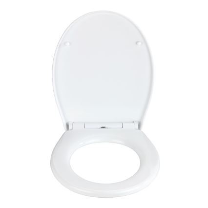 WENKO 24516100-WC WC-Sitz, Tragkraft 300/350 kg, 37x44,5 cm, weiß/silber