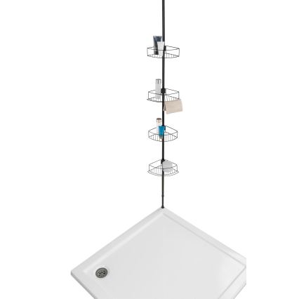 WENKO 24568100-Eckregal DOLCEDO 31x230 cm Edelstahl/schwarz