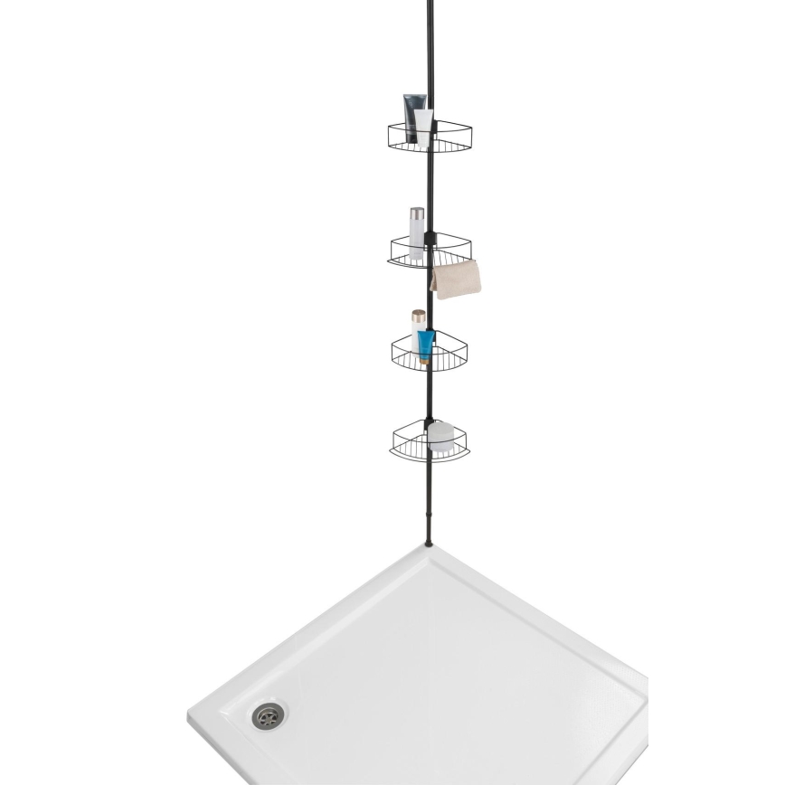 WENKO 24568100-Eckregal DOLCEDO 31x230 cm Edelstahl/schwarz