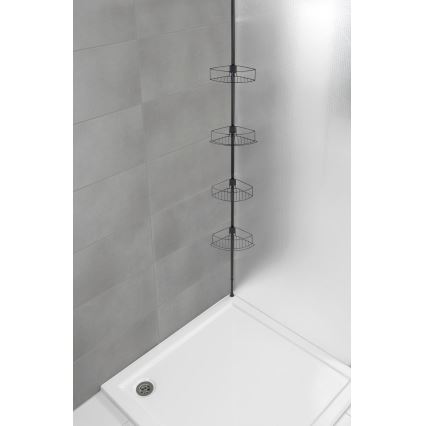 WENKO 24568100-Eckregal DOLCEDO 31x230 cm Edelstahl/schwarz