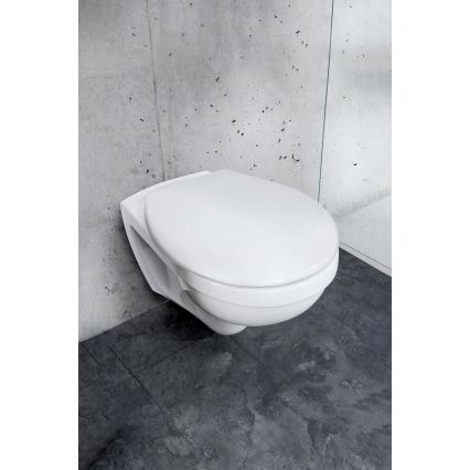WENKO 24571100-WC WC-Sitz VORNO NEO 46x37 cm weiß/silber
