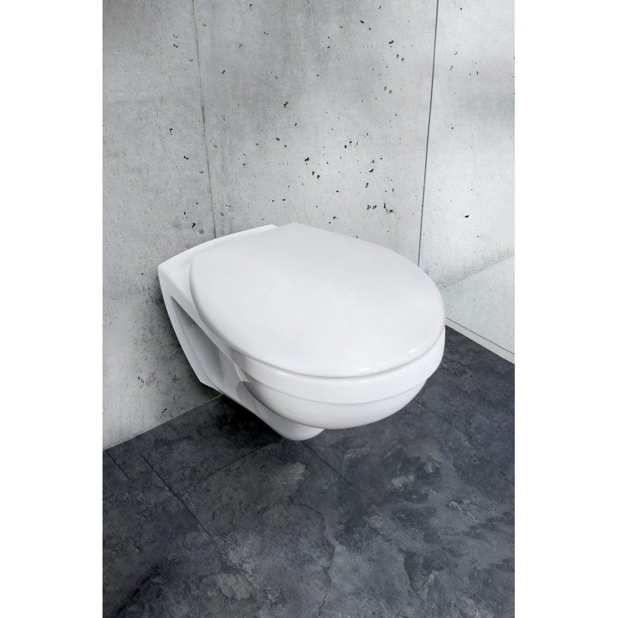 WENKO 24571100-WC WC-Sitz VORNO NEO 46x37 cm weiß/silber