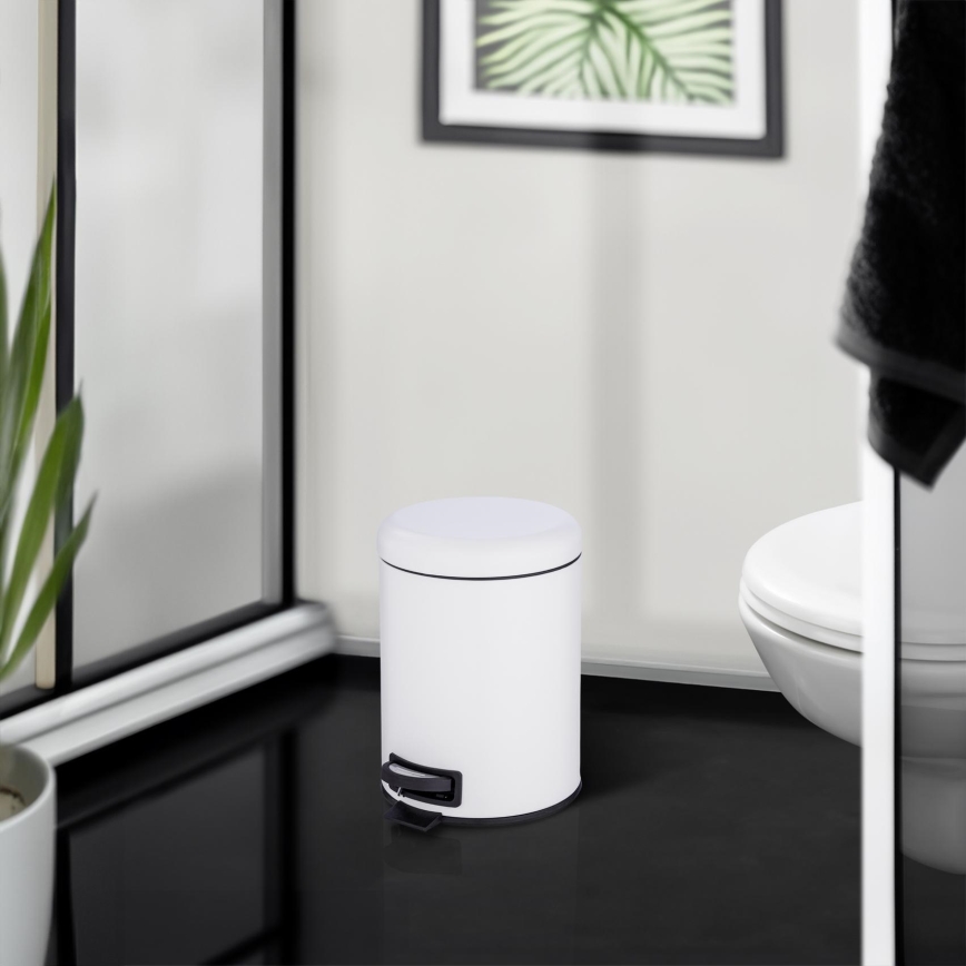 WENKO 24678100 - Korb LEMAN 21x24 cm weiß/schwarz