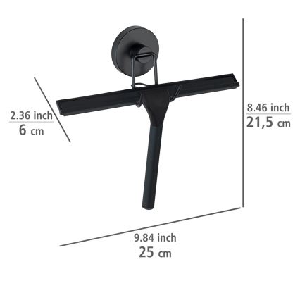 WENKO 24731100-Duschabzieher VACUUM-LOC RUND SCHW 24,5x25 cm schwarz