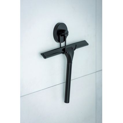 WENKO 24731100-Duschabzieher VACUUM-LOC RUND SCHW 24,5x25 cm schwarz