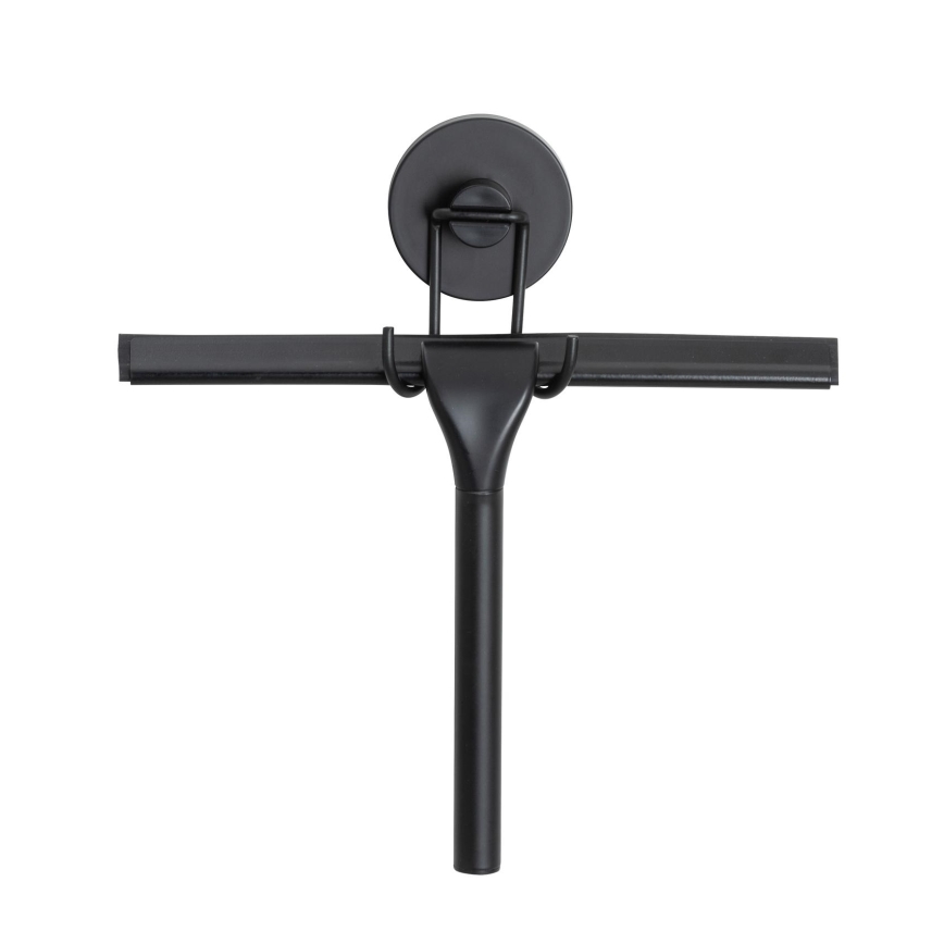 WENKO 24731100-Duschabzieher VACUUM-LOC RUND SCHW 24,5x25 cm schwarz