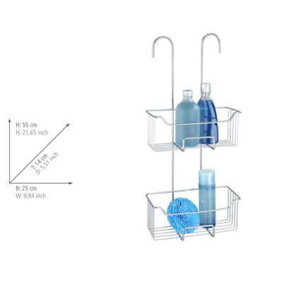 WENKO 24758100 - Duschablage MILO 25x55 cm silber/transparent