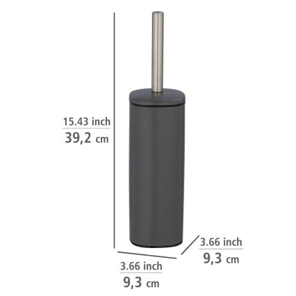 WENKO 24777100 - WC-Set ALASSIO 9,3 x 39,2 cm Edelstahl/grau