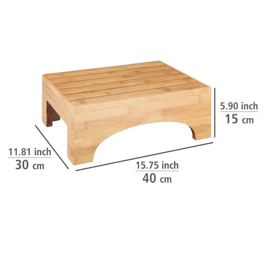 WENKO 24870100 - Hocker BAMBUSA 40x30 cm braun