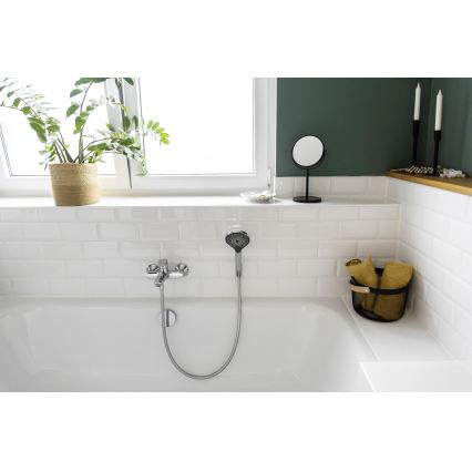 WENKO 24921100 - Duschkopf Wassersparsystem 12x12 cm, glänzender Chrom/Grau