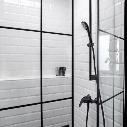 WENKO 24924100 - Duschkopf WATERSAVING SYSTEM 11x11 cm schwarz