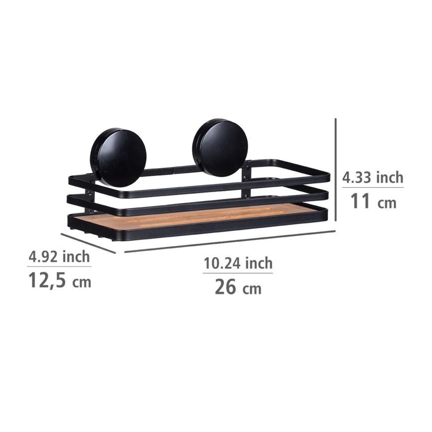 WENKO 24979800-Ablage ALBA 26,5x12,5 cm schwarz/braun