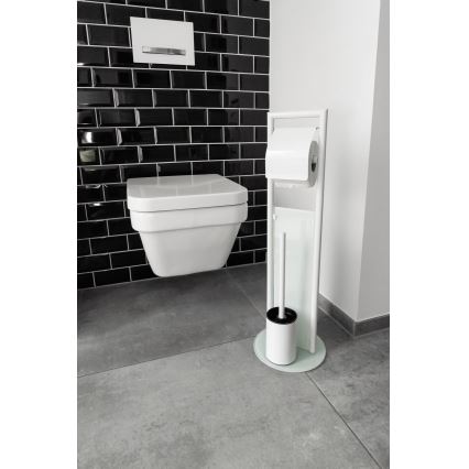 WENKO 24983800 - WC-Set RAVINA 20x70 cm Edelstahl/weiß