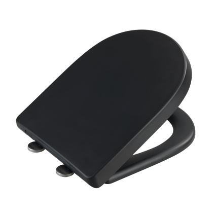 WENKO 24989100 - WC-Sitz EXKLUSIV 36,5 x 45 cm schwarz/silber