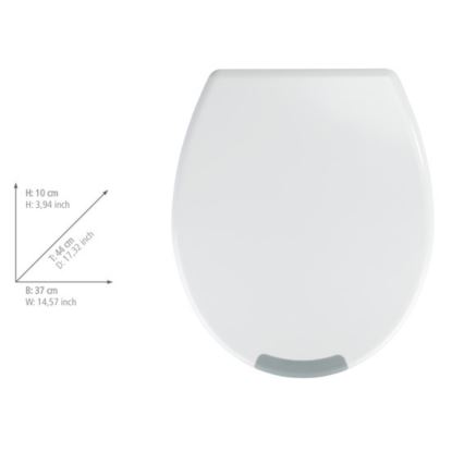 WENKO 25005100-WC-Sitz SECURA 37x44 cm weiß/grau